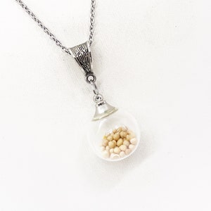 Faith Jewelry, Mustard Seed Glass Ball Necklace, Mustard Seed Necklace, Scripture Jewelry, Faith Jewelry, Matthew 17 20, Mustard Seed Faith