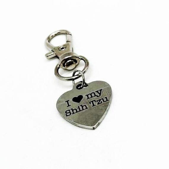 I Love My Shih Tzu Clip On Charm, Shih Tzu Owner, Dog Lover, Gift For Her, Mom Gift, Daughter, Wife, New Puppy, Dog Adoption Gift, Bag Charm
