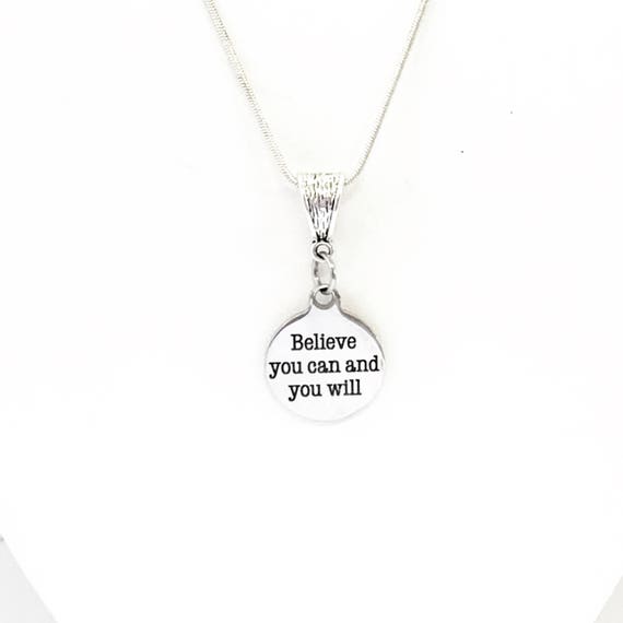 Believe You Can And You Will Silver Necklace, Encouragement Jewelry Gift For Daughter, Believe In You, Motivational Jewelry Gifts, Inspiring
