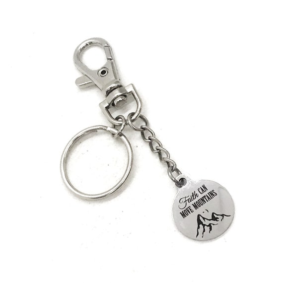 Faith Gifts, Faith Move Mountains Keychain, Mountain Moving Faith,  Faith Keychain, Mustard Seed Faith, Matthew 17 20 Faith, Religious Gifts