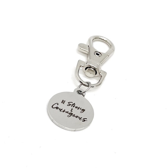 Scripture Gift, Be Strong And Courageous Clip On Charm, Joshua 1 9, Baptism Gift, Scripture Quote, Bible Verse Gifts, Sunday School