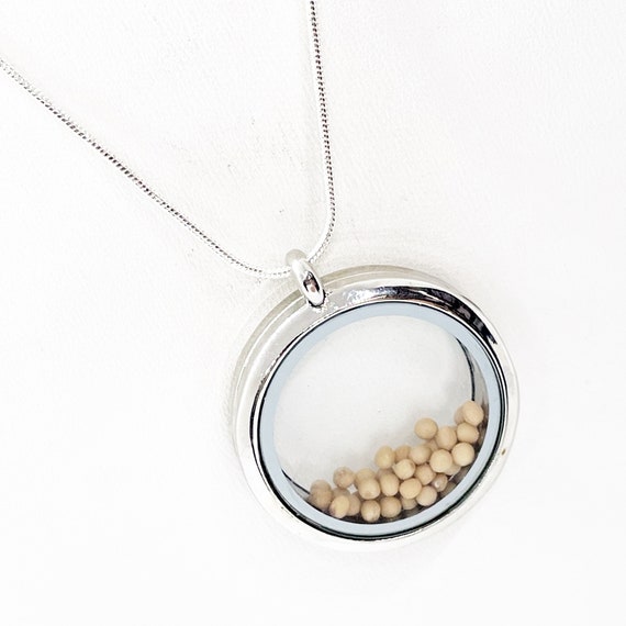 Mustard Seed Necklace, Floating Mustard Seed Pendant, Matthew 17 20, Christian Necklace, Faith Necklace, Mustard Seed Faith Gift