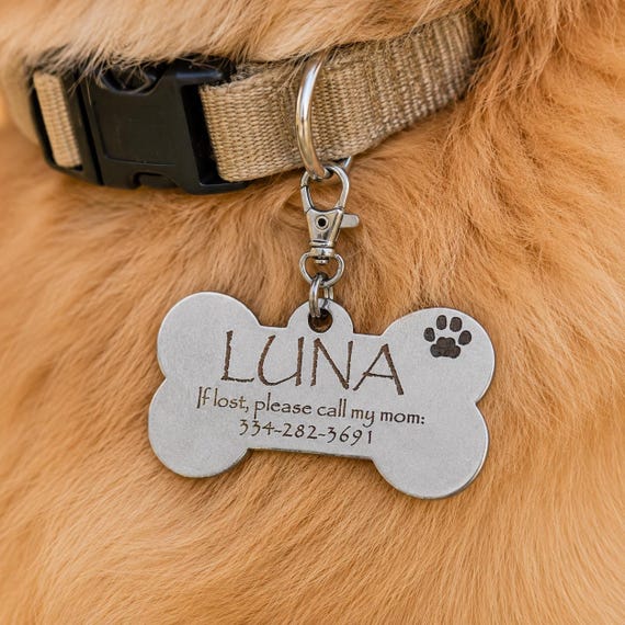 Personalized Dog Bone Dog Tag Clip On Charm