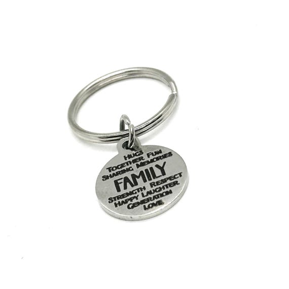 Family Words Charm Key Chain, Family Gifts, Family Reunion, Wedding Gifts, Mom Gift, Gift for Her, Gift For Him, Dad Gift, Son, Daughter
