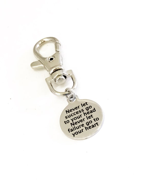 Bag Charm, Never Let Success Go To Your Head, Never Let Failure Go To Your Heart, Purse Charm, Encouraging Bag Tag, Sports Bag Tag Key Charm