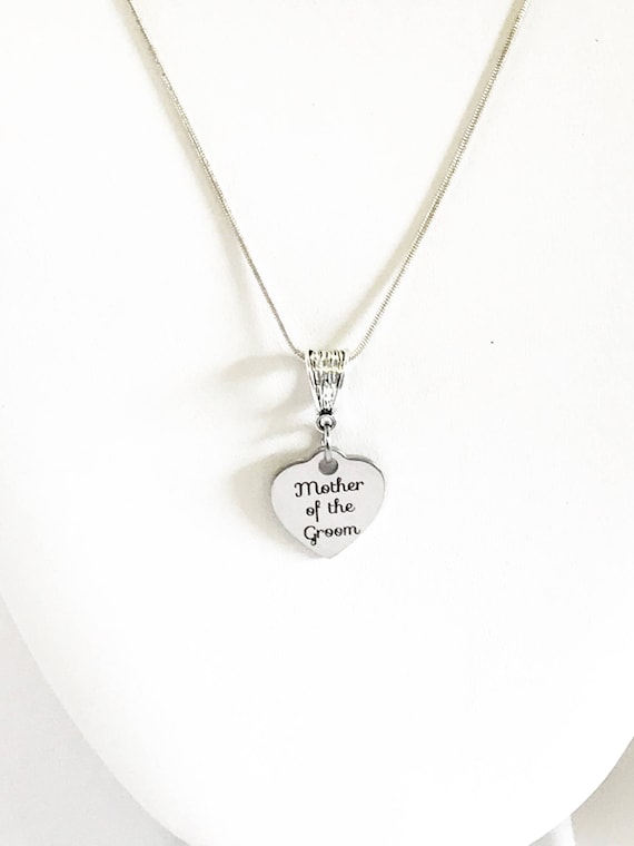 Mother Of The Groom Necklace, Engraved Pendant Necklace, Gift For Mother In Law, Wedding Jewelry, Gift For Fiance's Mother, Mother In Love