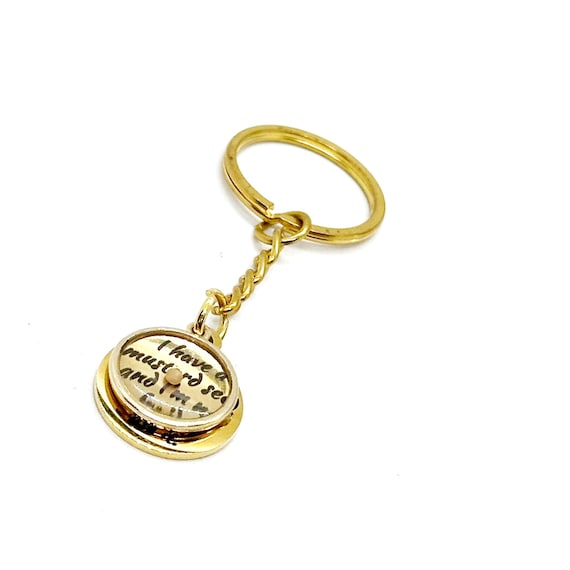 Goldtone Mustard Seed Quote Charm Key Chain, I Have A Mustard Seed And I’m Not Afraid To Use It, Mountain Moving Faith, Matthew 17 20
