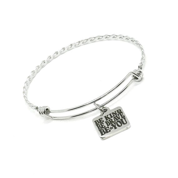 Be Kind Be Brave Be You Charm Bangle Bracelet, Encouraging Her, Going To College, Graduation Gift, Daughter, Niece, Granddaughter, Wife