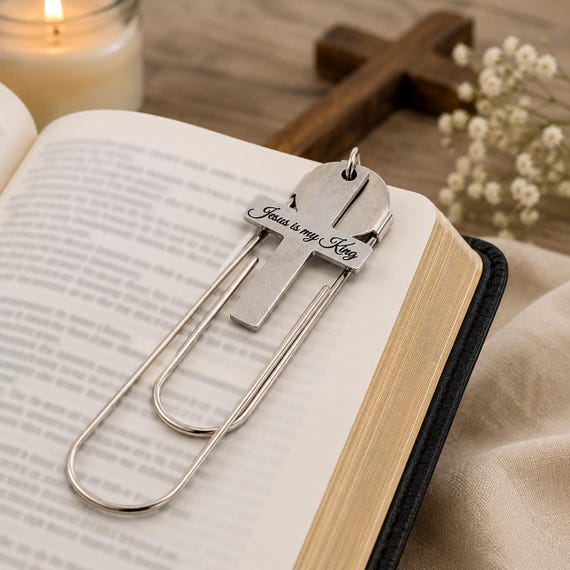 Jesus Is My King Cross Paperclip Bookmark