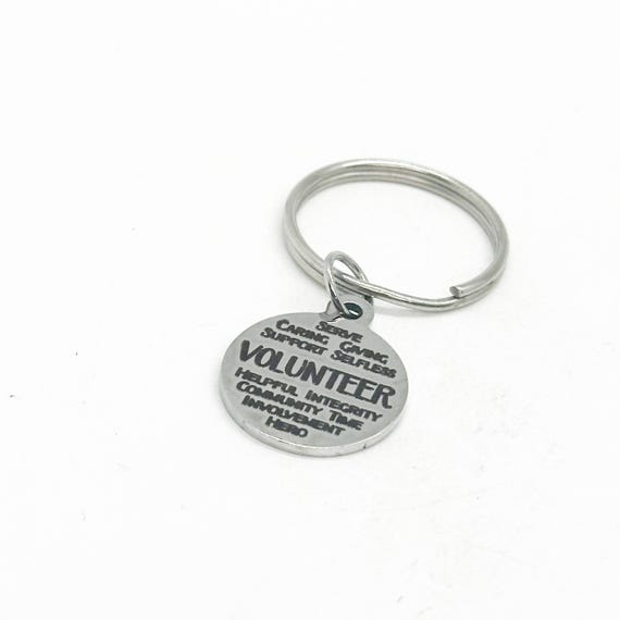 Volunteer Words Charm Key Chain, Volunteer Gifts, Thank You Gifts, Volunteering Team, Volunteer Awards, Hero Awards, Gift For Her Or Him