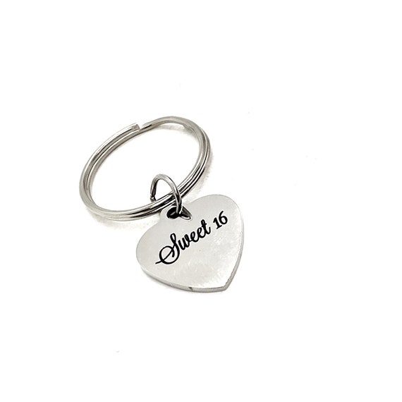 Birthday Gift, Sweet 16 Keychain, 16th Birthday, Daughter Gift, Gift For Daughter, Sixteenth Birthday Gift, Granddaughter Gift, Girlfriend