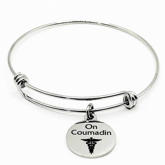 On Coumadin Medical Alert Charm Bracelet