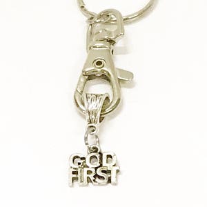God First Keychain, New Car Gift for Her, Graduation Gift For Him, Moving Away Gift for Daughter, Going to College Gift for Son, Baptism