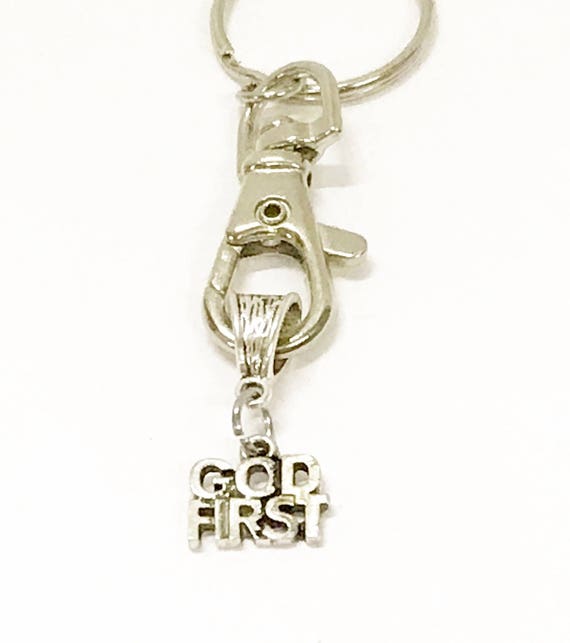 God First Keychain, New Car Gift for Her, Graduation Gift For Him, Moving Away Gift for Daughter, Going to College Gift for Son, Baptism
