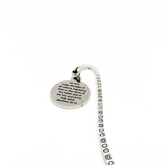 Go And Make Disciples Of All Nations Charm Bookmark, Matthew 28 19, Faith Gift, Missionary Gift, Mission Trip, Bible Bookmark