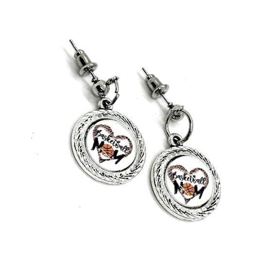 Basketball Mom Charm Earrings, Basketball Mom Gifts, Wife, My Kid Is A Baller, My Favorite Player, Team Moms, Moms Group, Gift For Her