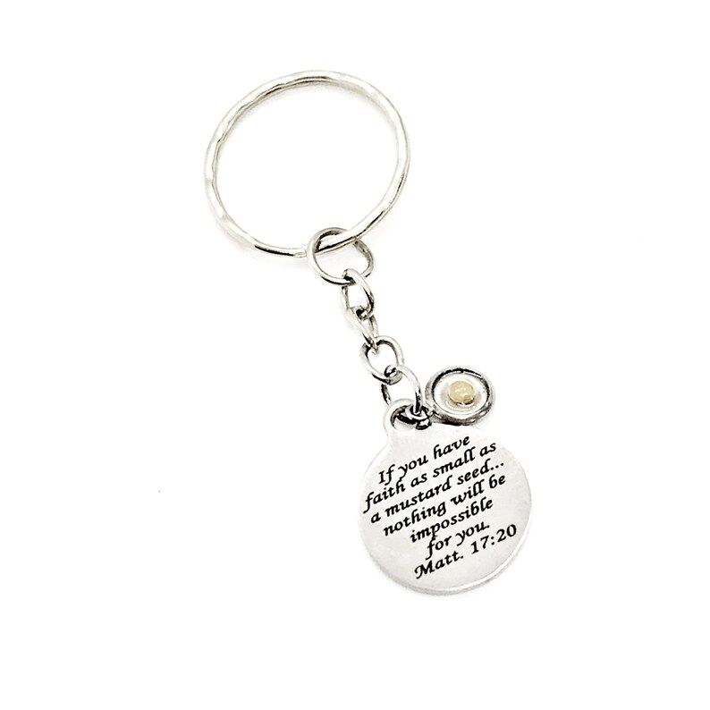 Mustard Seed Keychain Mustard Seed Faith Matthew 17 20 Gift Etsy