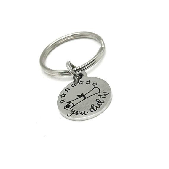 You Did It Charm Key Chain, Graduation Gift, New Car Gift, Son, Daughter, Niece, Nephew, Gift For Her, Gift For Him, High School, College