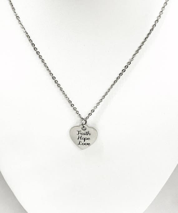 Christian Jewelry, Faith Hope Love Jewelry, Faith Hope Love Necklace, Christian Gifts, Christian Valentine Necklace, 1 Cor 13 Jewelry Gifts
