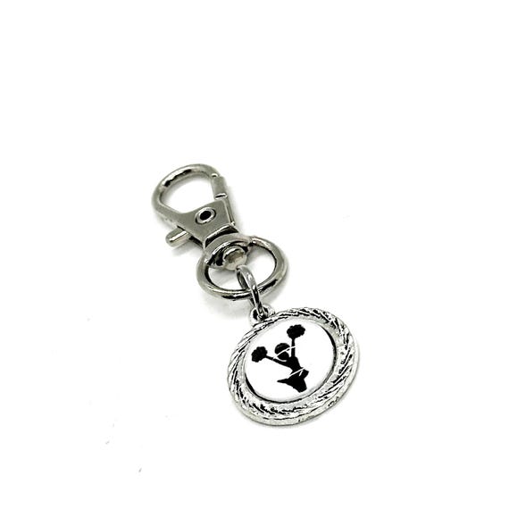Cheerleader Cabochon Clip On Charm, Cheer Mom, Cheerleader Bag Charm, Love My Cheerleader, Cheer Coac,, Key Chain Charm, Pep Squad