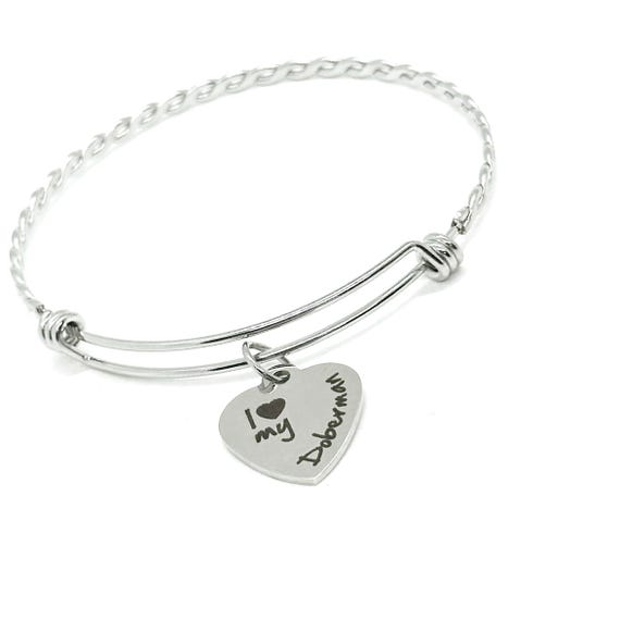 I Love My Doberman Charm Bracelet, Wife Gift, Grandmother Gifts, Doberman Owner, Doberman Mom, Gift For Her, Daughter, Dog Owner Gifts