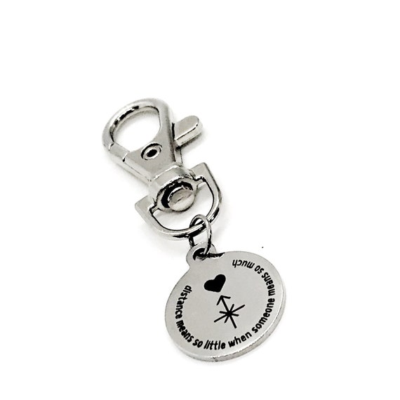 Bag Charm, Distance Means So Little When Someone Means So Much Keychain Charm, Long Distance Love, Long Distance Friends, Back Pack Charm