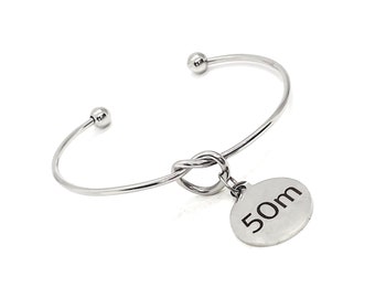 50m Sprint Cuff Bracelet, 50m Charm, Sprint Runner Gift, Sprint Awards, Track And Field, Sprint Athlete Gift, Gift For Her, Track Team Gift