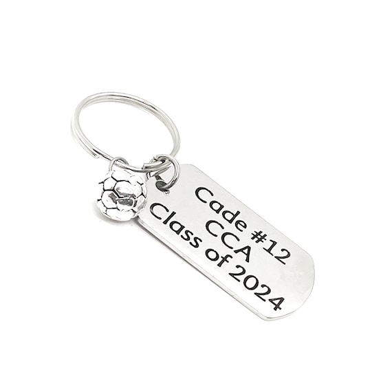 Personalized Soccer Player Gift, Soccer Keychain, Graduate Gift, Senior Keychain, Senior Gift, Sports Senior, Personalized Keychain Gift