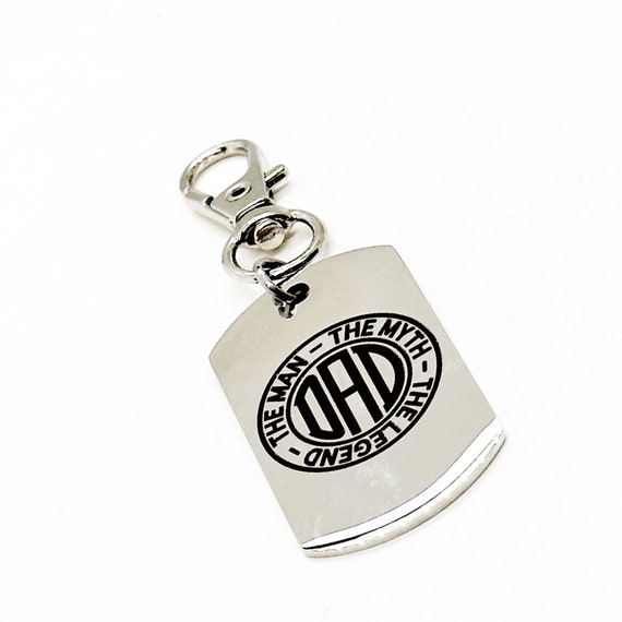 Dad The Man The Myth The Legend Gift,  Dad Keyring Charm,  Clip On Charm, Gift Bag Charm, Dad Gift From Kids, Gift For Dad