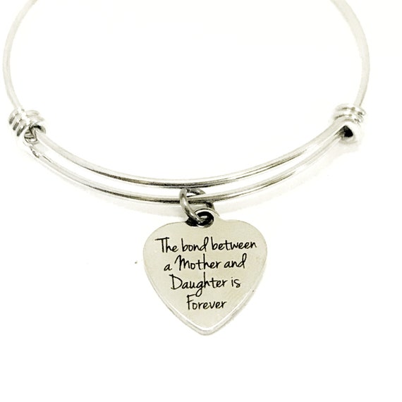 Mother Daughter Gift, The Love Between A Mother And Daughter Is Forever Expanding Bangle Bracelet, Mother Gift, Gift for Mom, Daughter Gift