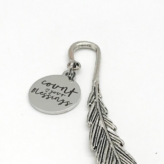 Bookmark Gift, Count Your Blessings Bookmark, Bible Bookmark, Planner Bookmark, Christian Charm Bookmark, Religious Gift, Christian Gift