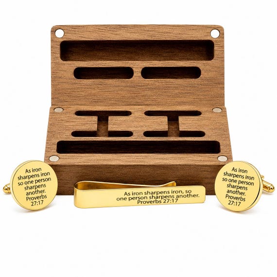 As Iron Sharpens Iron Goldtone Boxed Gift Set