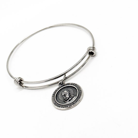 Patron Saint Gifts, Saint John of God Charm Bracelet, Patron Saint of Heart Disease, Gift For Her, Heart Patient Gift, Wife Gift, Mom Gift