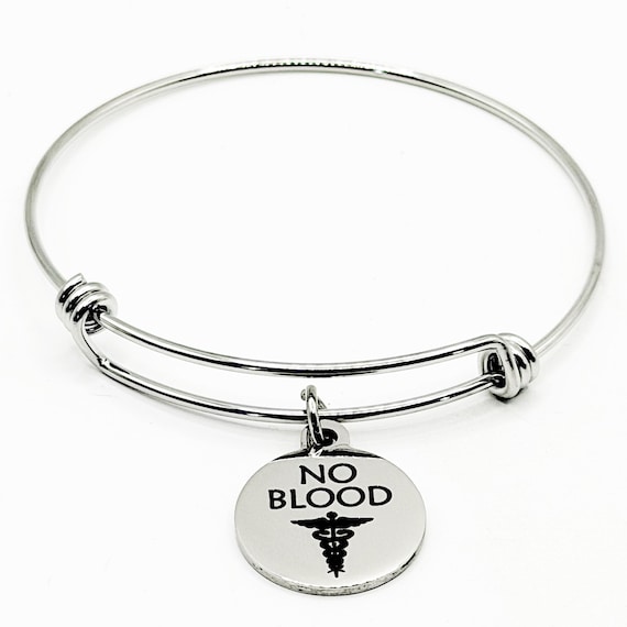 No Blood Medical Alert Charm Bracelet