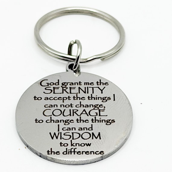 Serenity Prayer Stainless Steel Keychain