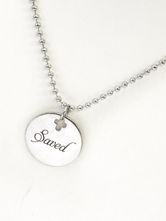 Christian Necklace, Saved Necklace, Son Gift, Baptism Gift, Christian Gift, Christian Jewelry Gift, Confirmation Gift For Him, Gift For Her