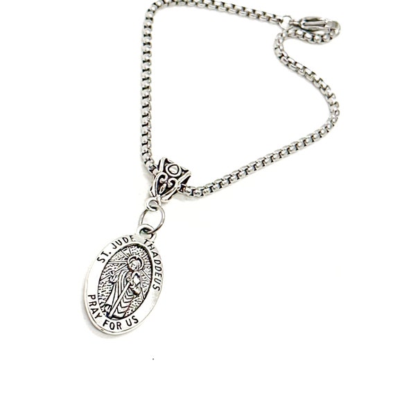 Saint Jude Thaddaeus Charm Bracelet, Patron Saint of Desperate
