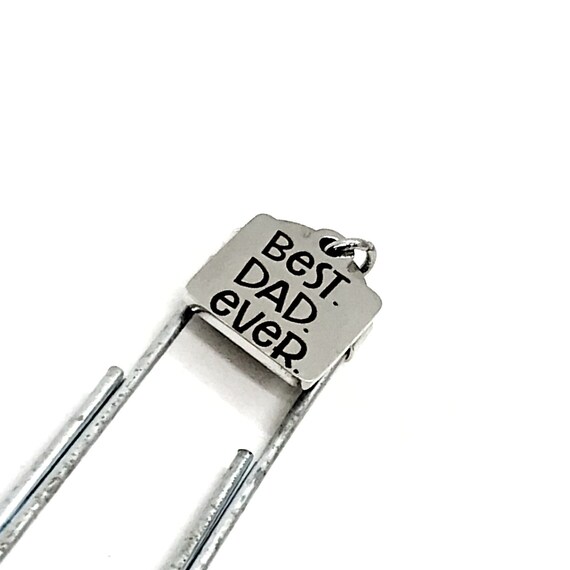 Dad Gift, Best Dad Ever Bookmark, Gift For Dad, Reader Gift, Gift From Kids, Paperclip Bookmark, Charm Bookmark, Gift for Him,  Husband Gift