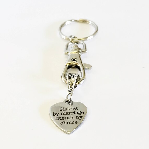Sisters By Marriage Friends By Choice Keychain Gift, Sister In Law Valentine's Day Gift, Wedding Gift For Sister In Law, Sisters and Friends