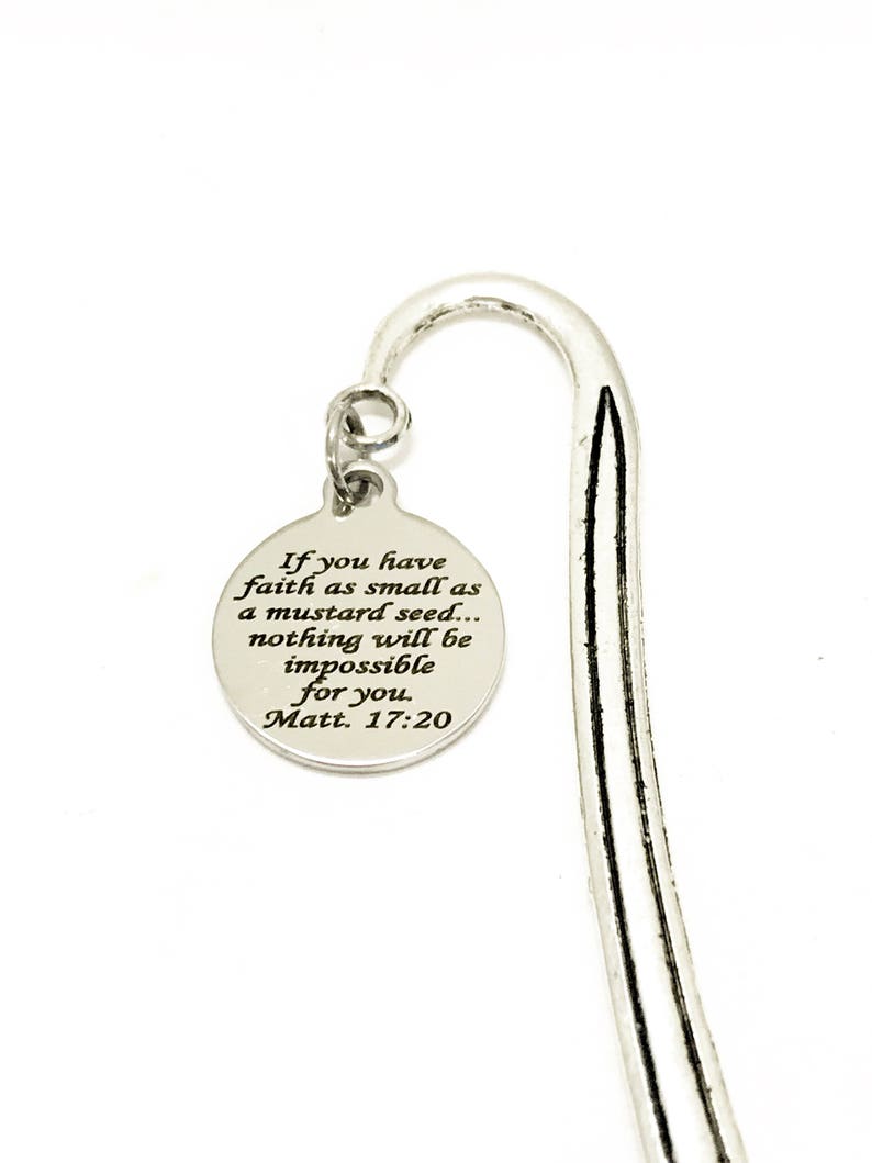 Bible bookmark mustard seed bible verse gift matthew 17 20 etsy