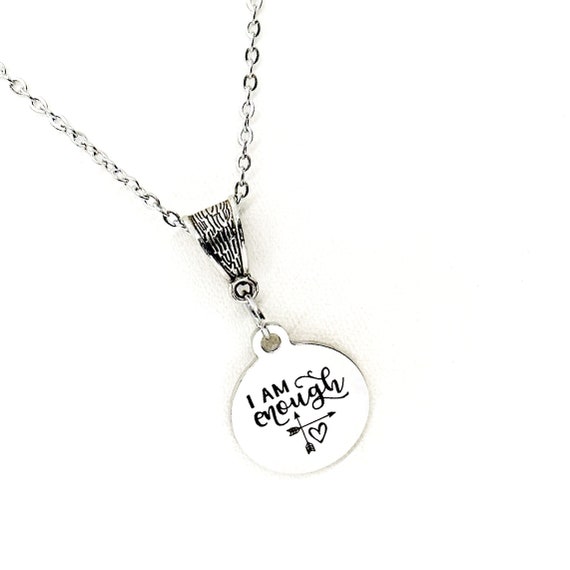 I Am Enough Necklace, Gift For Her, Daughter Gift, Wife Gift, Granddaughter Gift, Motivating Gift, Encouraging Her, Girls Group Gifts