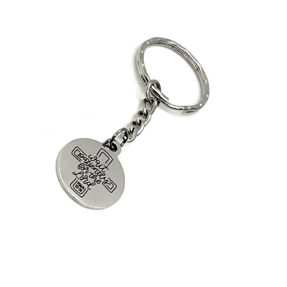 Faith Gift, Wait Patiently On The Lord Keychain, Psalms 27 14, Christian Keychain, Faith Keychain, Sunday School Gift, Scripture Quote