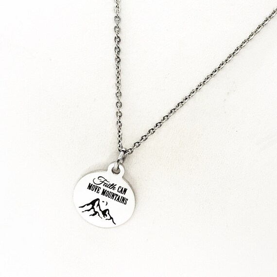 Faith Gift, Faith Can Move Mountains Necklace, Matthew 17 20 Gift, Scripture Gifts, Mountain Moving Faith, Christian Gifts, Faith Jewelry
