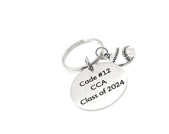 Personalized Baseball Player Gift, Baseball Keychain, Graduate Gift, Senior Keychain, Senior Gift, Sports Senior, Personalized Keychain Gift