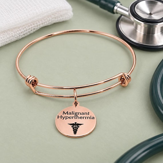 Malignant Hyperthermia Rose Goldtone Bracelet