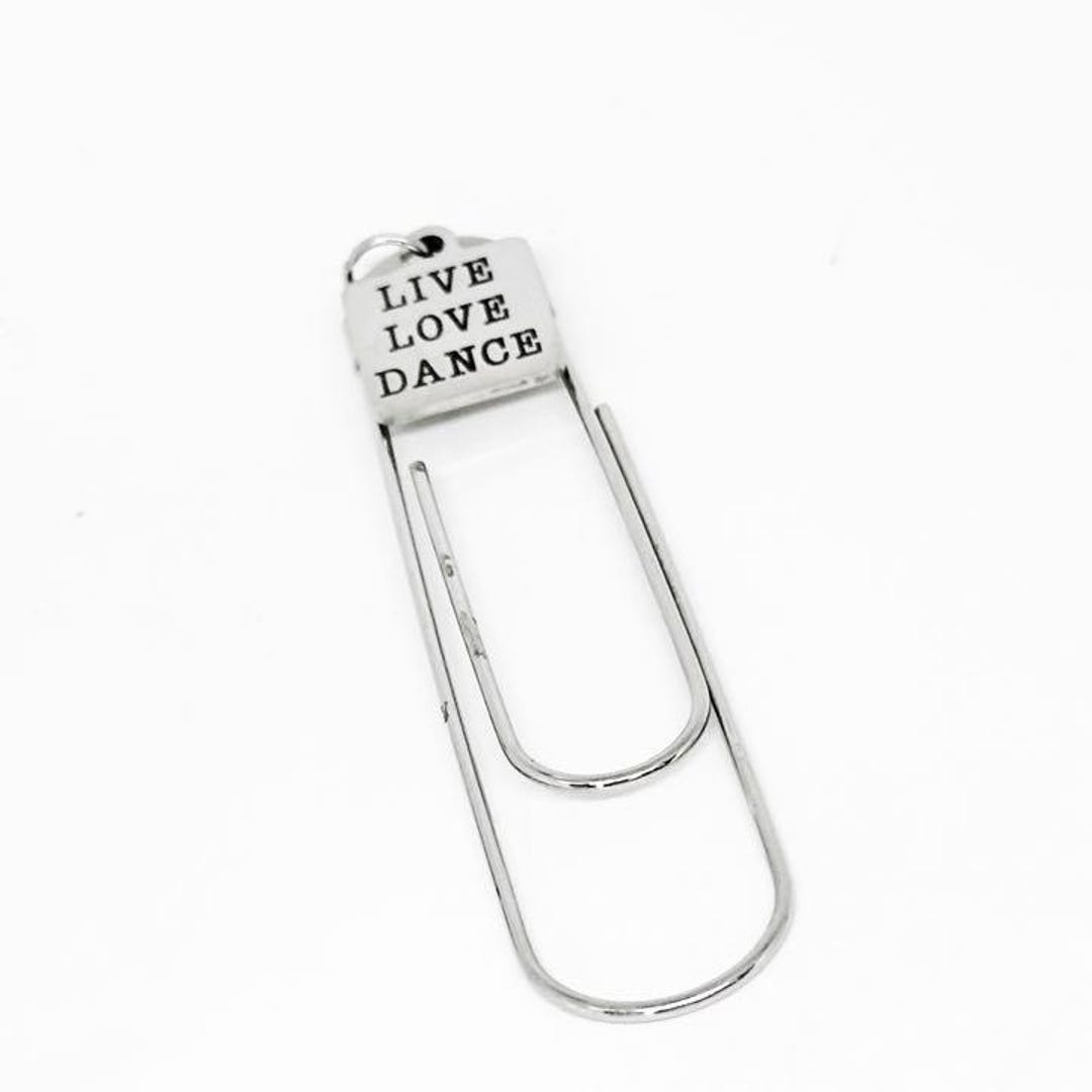 Love Dance Paperclip Bookmark Stainless Steel Engraved Charm Ballet ...