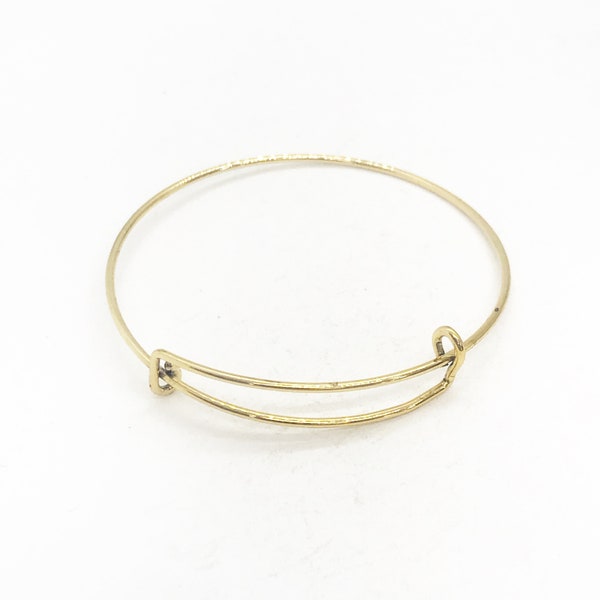 Expanding Bangle Charm Bracelet, Gold-tone Charm Bracelet, Expanding Bracelet, 65mm Expanding Bracelet, 1, 5, 10, 25 Bulk Options