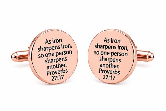 Iron Sharpens Iron Rose Goldtone 20mm Cuff Links