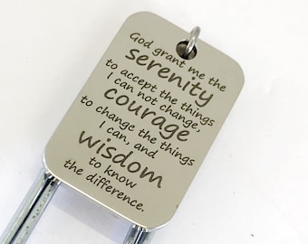 Planner Bookmark, Serenity Prayer Bookmark, Serenity Courage Wisdom Bookmark, Charm Bookmark Gift, Planner Charm, Planner Accessories