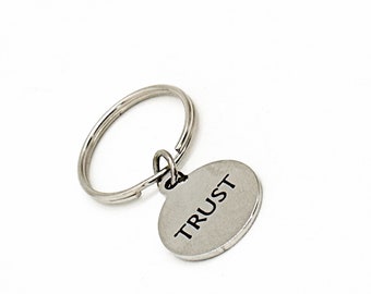 Trust Charm Keychain, Trust Words, Affirmation Gift, Believe, Faith, Gift For Her, Friend Gift, Wife Gift, Husband Gift, Trust Yourself